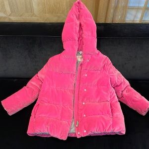 Ilgufo girls velvet pink puffer size 8